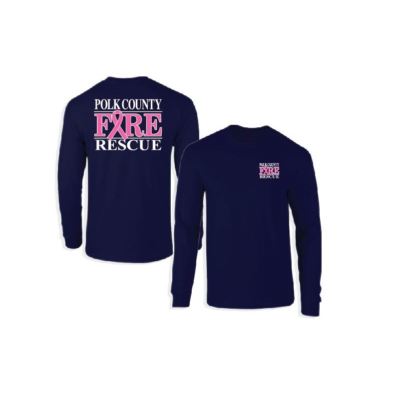Tee, Cool & Dry Navy Breast Cancer Long Sleeve